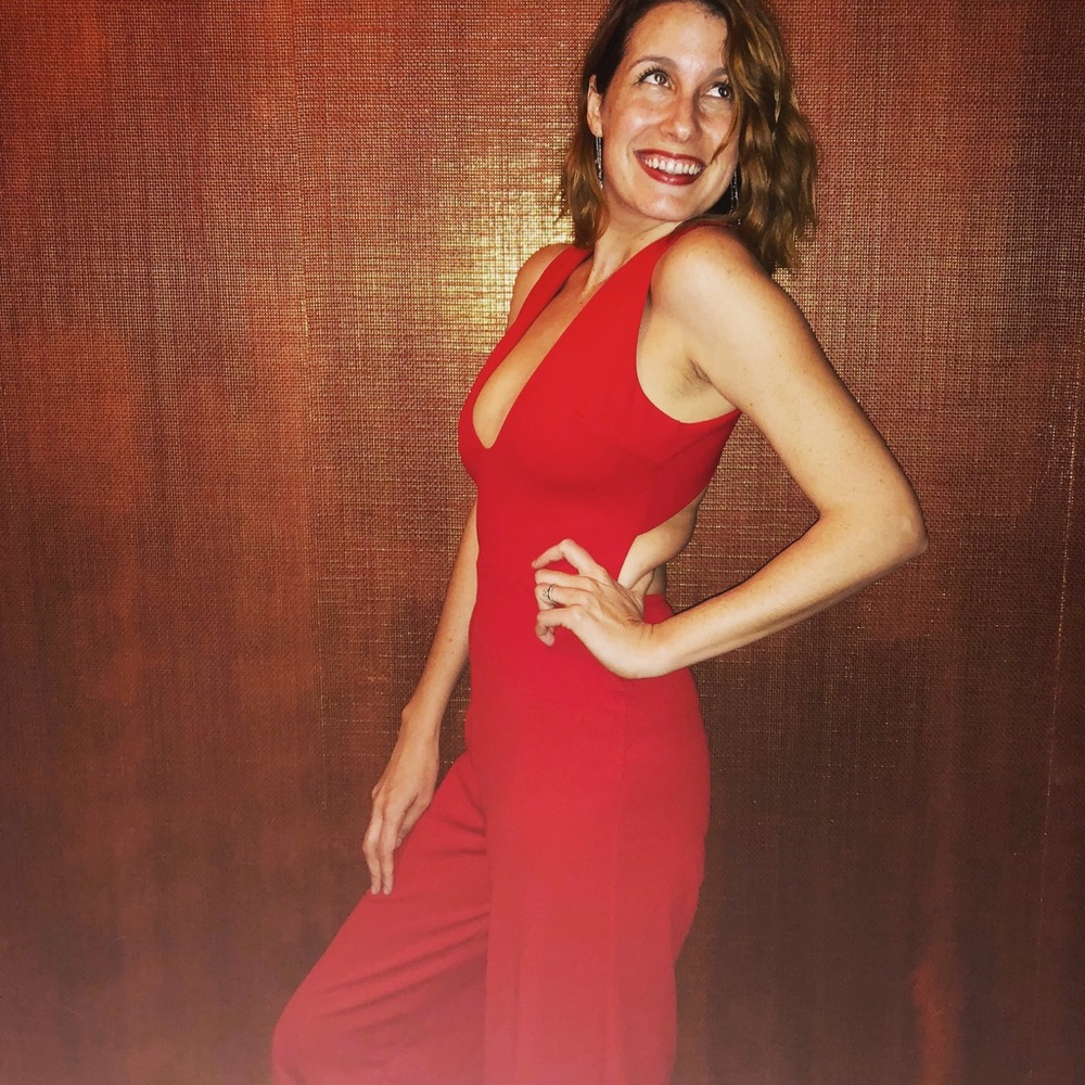 Red jumpsuit